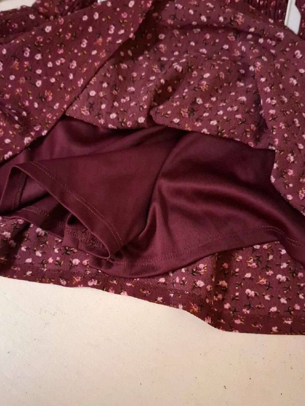 Speechless Burgundy Floral Tie-Front Top & Skort Set